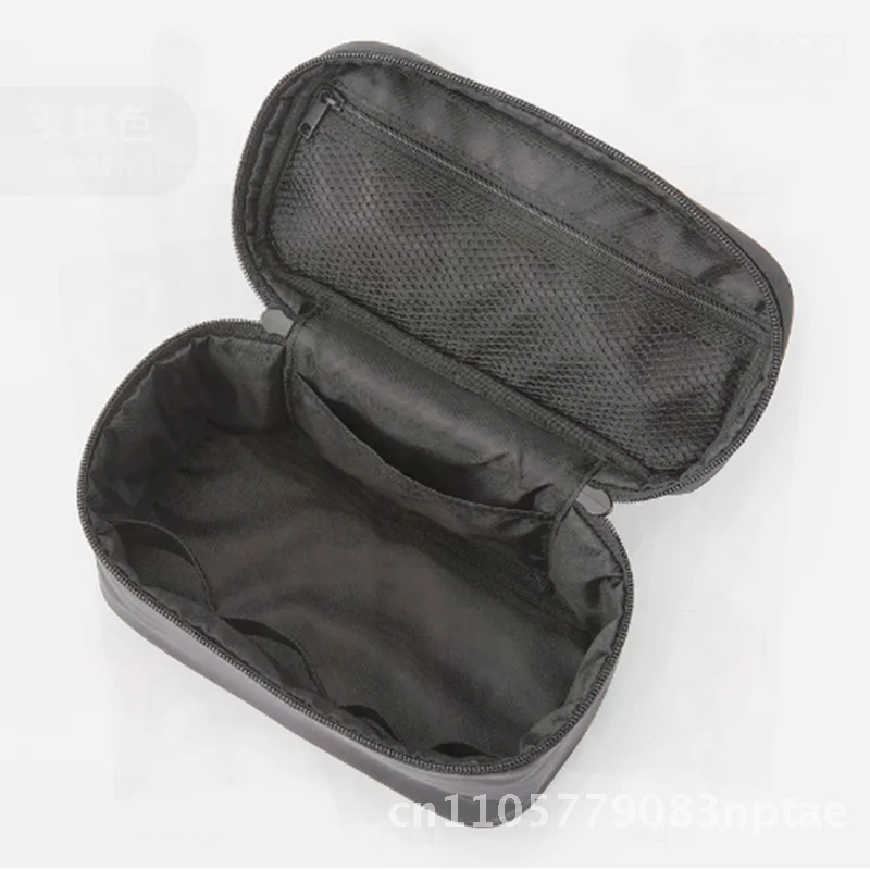 Large Capacity Japanese Style Non-Printed 3D Cosmetic Bag Solid Color Nylon Women's Travel Makeup Pouch with Sewing Thread
