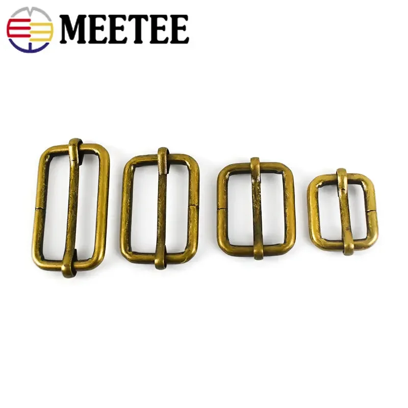 10 Pz Bronzo Fibbie 20/25/32/38mm Anello di Metallo Tri-glide Catenacci Borsa Cinghia Gancio Regolabile Cintura Tessitura Scarpe Accessori Hardware