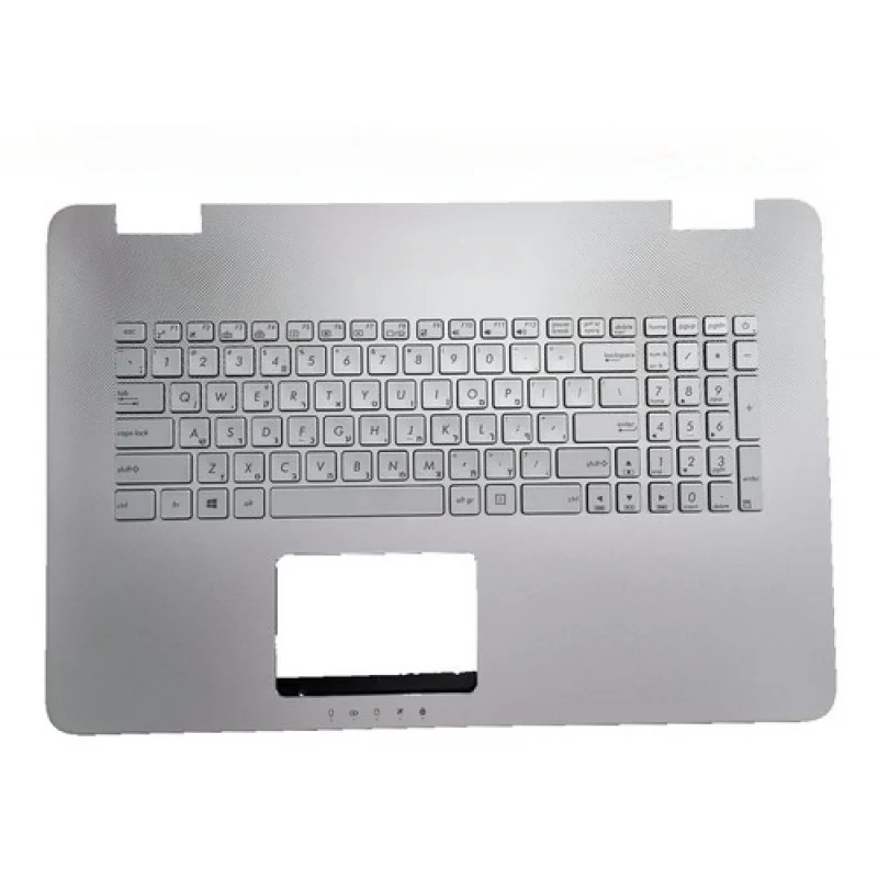 Y+US-Hebrew Silver Palmrest backlit keyboard for Asus N751JK/N751JX/R751JK/R751JX