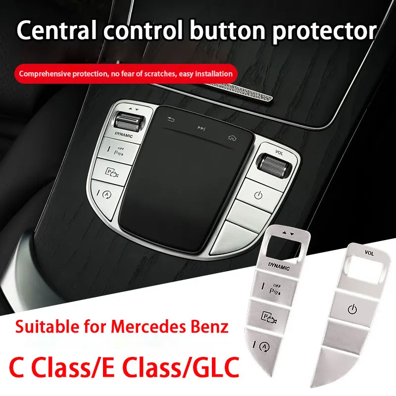 

Car Central Control Buttons Decoration Cover Door Lock Stickers For Mercedes Benz GLC C E Class W213 W205 GLB X247 GLA X156 GLC