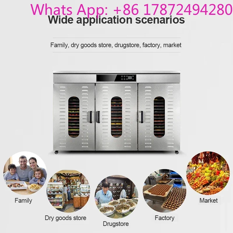 

60-слойная коммерческая сушилка для фруктов и овощей из нержавеющей стали, дегидратор для пищевых продуктов, сушилка для чая, бобов, мяса, закусок, лекарств, кухонный комбайн