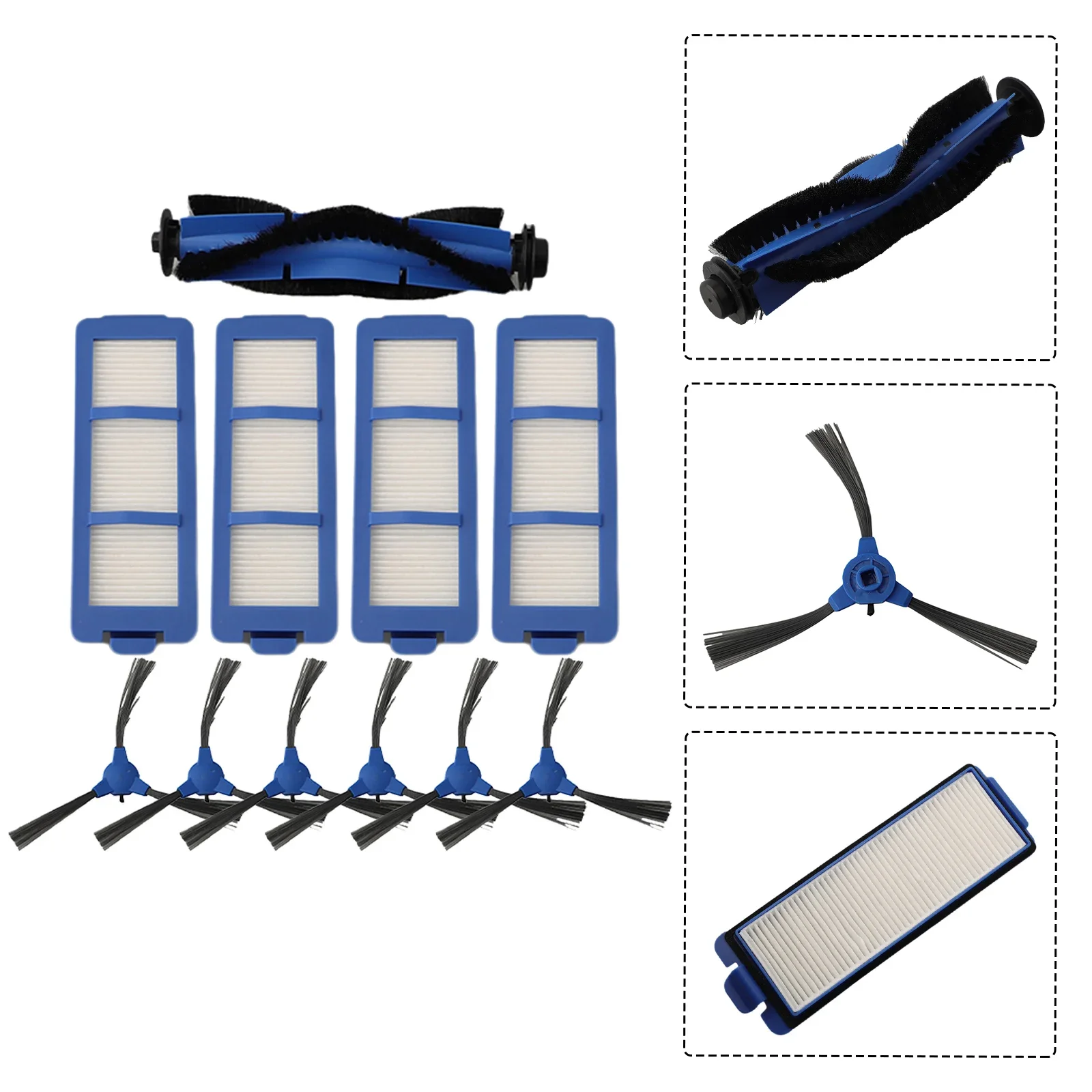 Reemplazo rápido y fácil para RoboVac, Kit de accesorios de repuesto con cepillo lateral Mian y filtros
