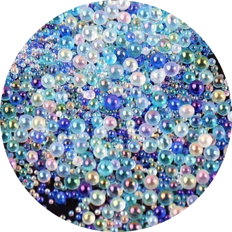 50g Colorful Mix Water Bubble Bead Caviar Beads 1-3mm UV Resin Filling Assorted Water Drop Glass Beads Charms 3D Nail DIY Craft