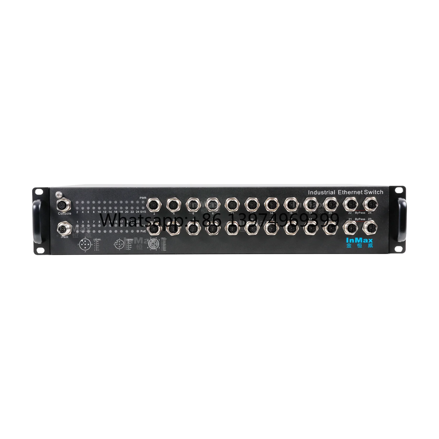 InMax Manufacturer 2U M12 Switch 24 Port 10/100/1000Mbps Management Gigabit M12 Network Cable and M12 Railway Ethernet Switch