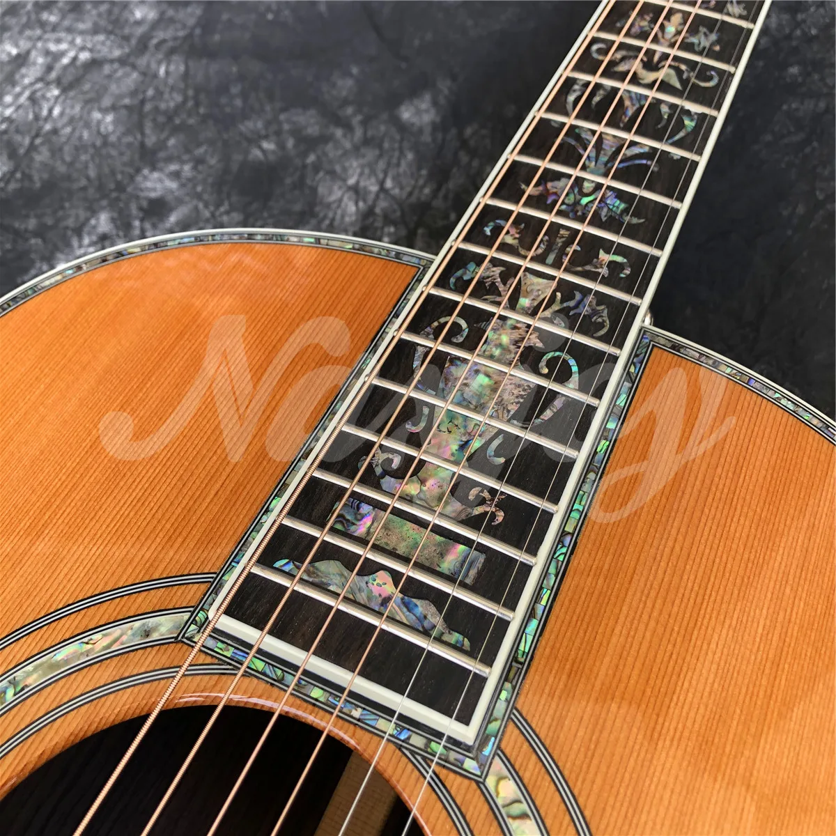 Hot high quality All Solid Wood Acoustic Guitar 39 Inch 00045 Model Cedar Rosewood Body Abalone Inlays