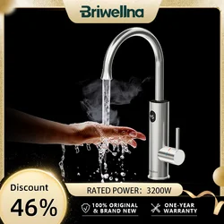 Briwellna 220V Electric Instant Water Heater 2 in 1 Kitchen Faucet Tankless Water Heater Tap Chauffe Eau Instant Geyser KM12
