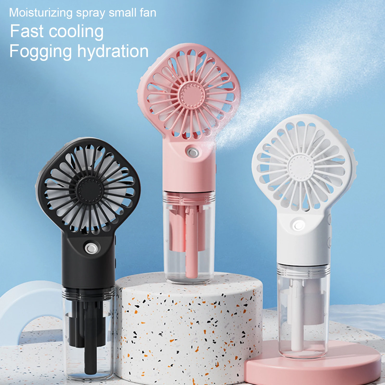 Portable Mini Mute Spray Handheld Fan 4 Gear Speed Wind Fan Nano Sprayer Office Outdoor Camping Hiking Electric Spray Fan