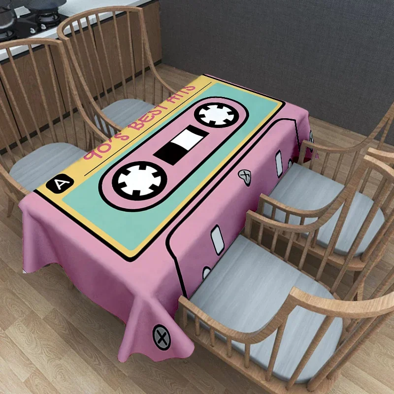 Polyester tablecloth, 90s tapestry pattern table cover, suitable for home kitchen