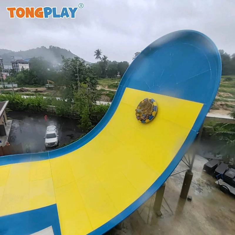 Customized Fiberglass Boomerang Raft Water Slide Adults Water Park Equipment For Swimming Pool Outdoor Water Playground