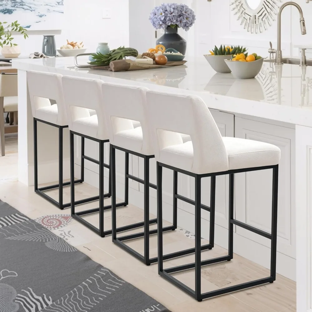 

Luxury Counter Height Bar Stools Set of 4 for Kitchen Counter Modern Bar Chairs with Backs for Kitchen Island with Upholstered