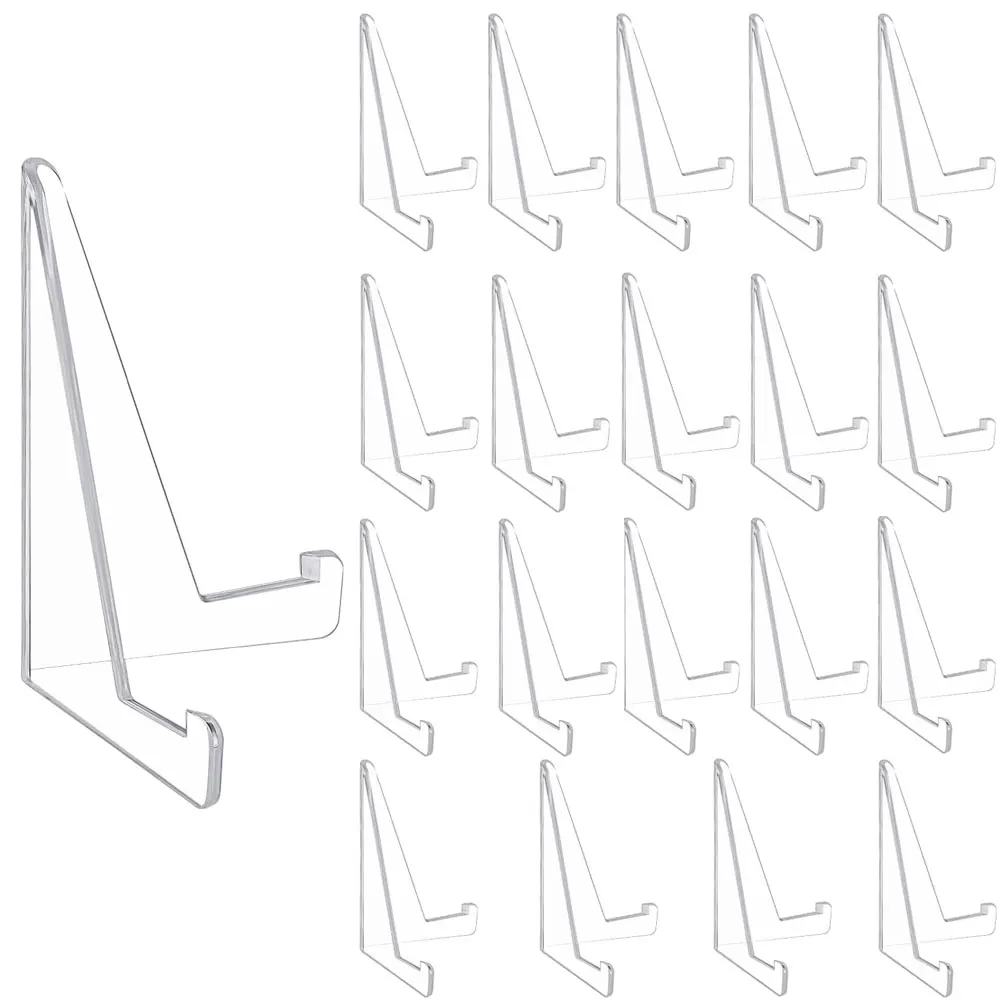 10/20pcs Transparent Acrylic Display Stands – Desktop Display Holders with Triangular Design, Suitable for Game Cards and Photos