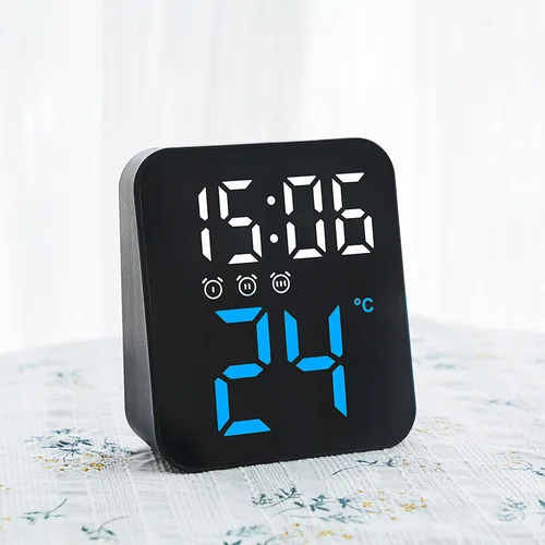 음성 제어 알람 시계, 온도 LED 디지털 시계, 야간 모드, 12, 24H, 방해 방지 기능, 전자 벽걸이 시계 Best5 음성 제어 알람 시계, 온도 LED 디지털 시계, 야간 모드, 12, 24H, 방해 방지 기능, 전자 벽걸이 시계 Best5