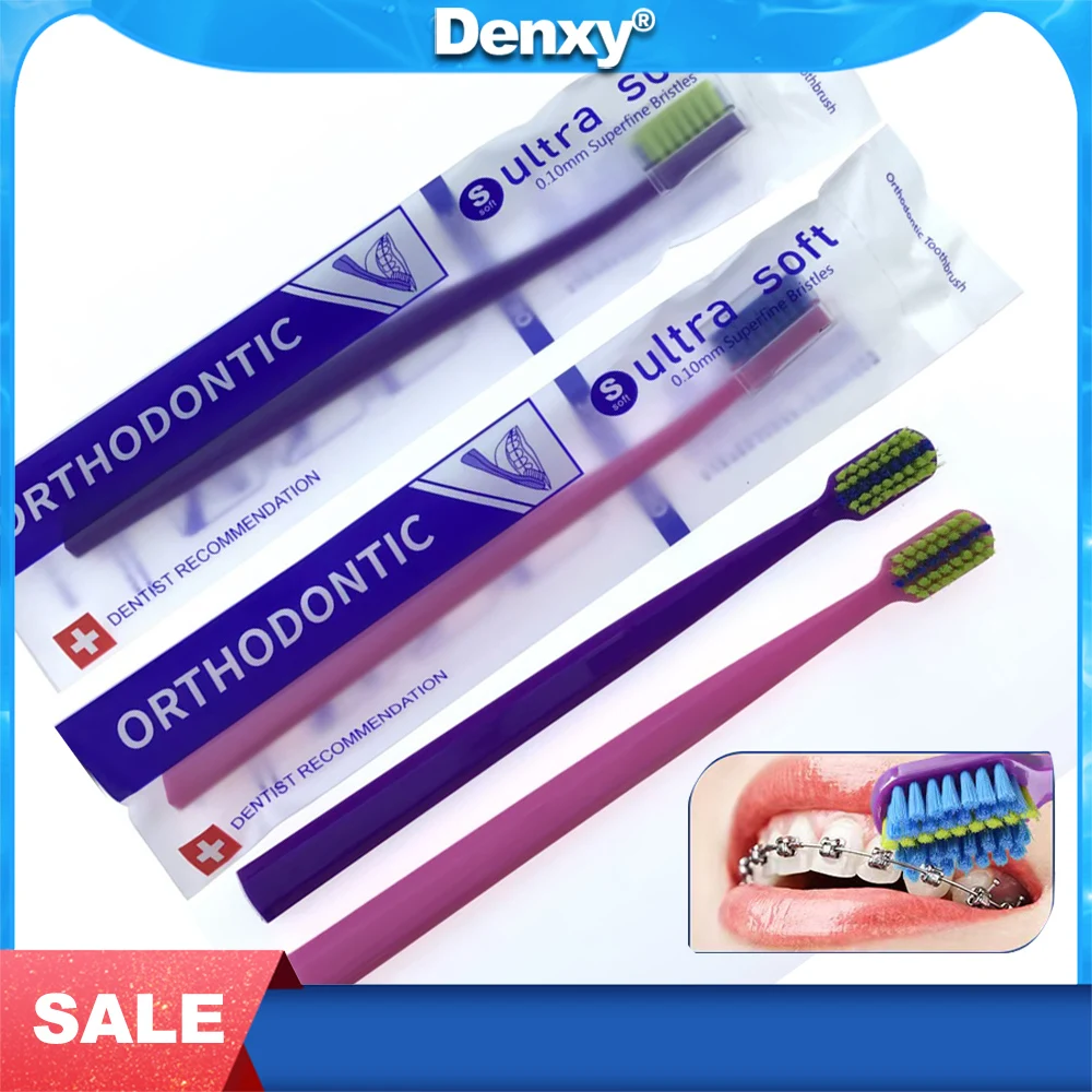 

5 Pcs Orthodontic Toothbrush Ultra Soft 0.1mm Superfine Bristles V Shape Oral Care Dental Bracket Deep Hygiene Clean Toothbrush