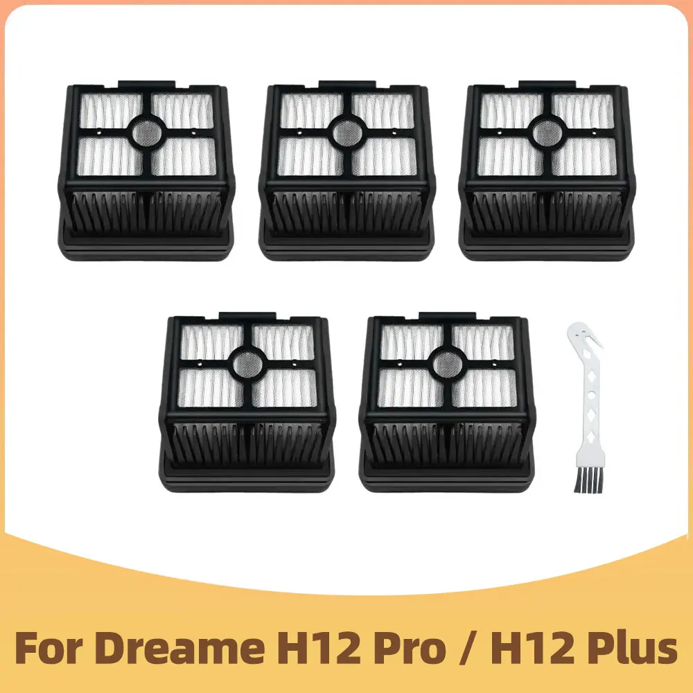 Kit Accessoires Premium Rrochio Pour Dreame H12 Pro & H12 Dual : 2 Brosses Rouleau + 3 Filtres HEPA - Rechange Parfait Pour Nettoyage Sec Et Humide