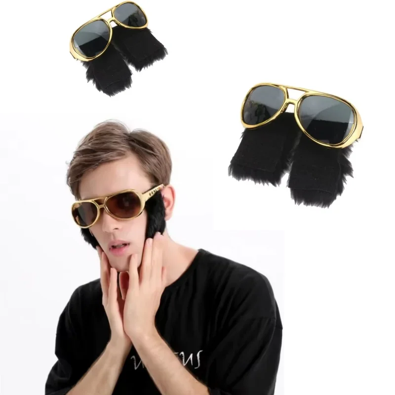 70s ديسكو حفلة فيلم لعب الأدوار الفيس حفلة موسيقية مضحك نظارات تأثيري بريسلي فستان روك كرنفال اكسسوارات