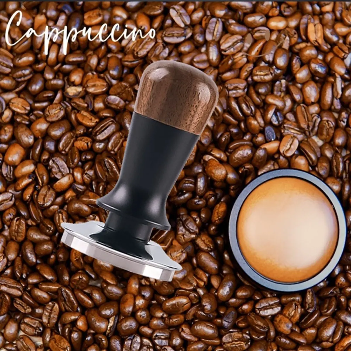 58 مللي متر سدادة الاسبريسو قوة ثابتة تأثير العبث قاعدة مسطحة موزع القهوة أداة تسوية سدادة قهوة #6