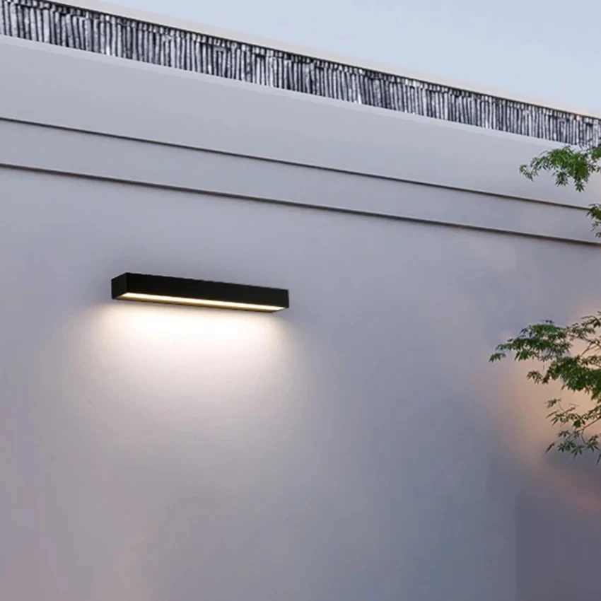 Outdoor waterproof long strip exterior wall lamp, courtyard wall, storefront entrance, single-sided bedside, wall washing, IP65