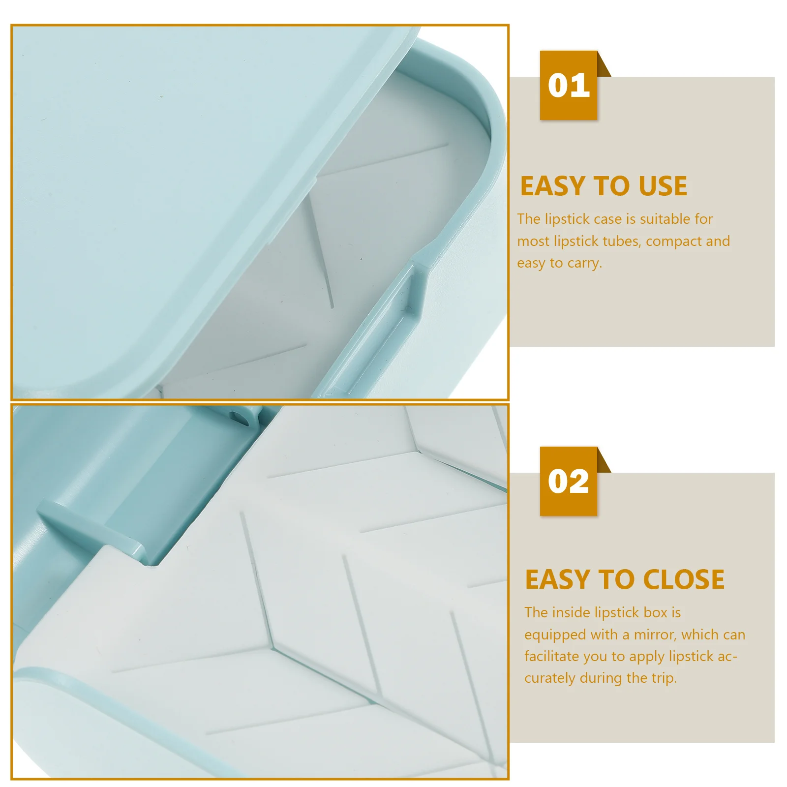 

Compact Lipstick Case with Mirror Portable Travel Lipstick Holder Box Easy to Carry Good Gift for Women Lip Gloss Case