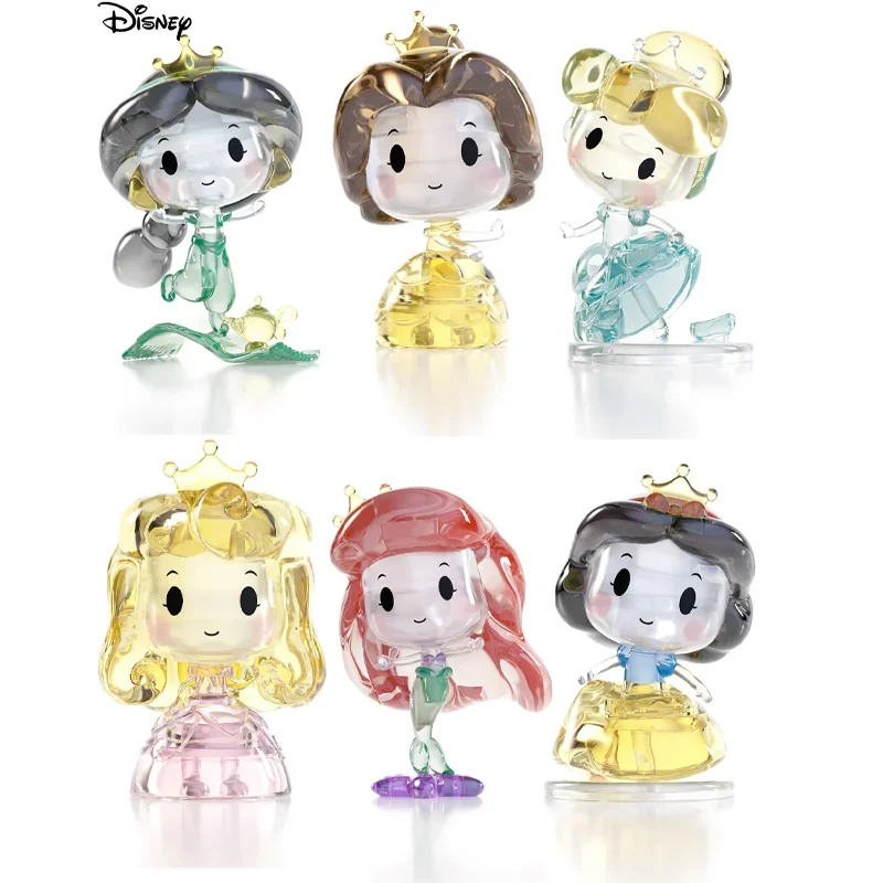 Caja ciega de estatuilla de cristal de princesa de Disney Original, juguete de moda Mgl, decoración de escritorio construible, muñeca Linda coleccionable