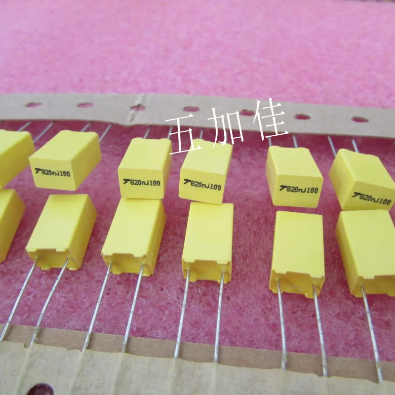 10-100pcs 820NJ100 100V0.82UF 100V820NF 100V824 5% imported positive capacitor