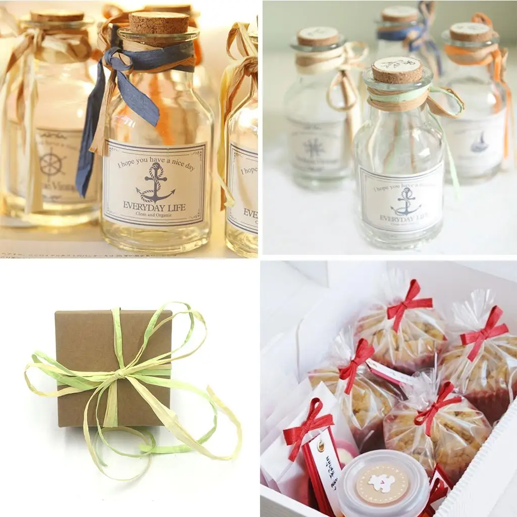 Eco Raffia Ribbon Paper String Embellishment Recyclable Gift Packaging for DIY Craft Scrapbooking Party