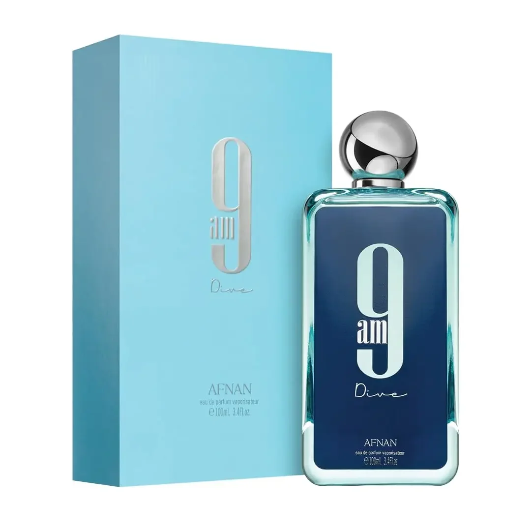 Afnan 9 AM Dive 100ML EDP للجنسين، عطر مائي طويل الأمد، مجموعة هدايا فاخرة نهارية طازجة