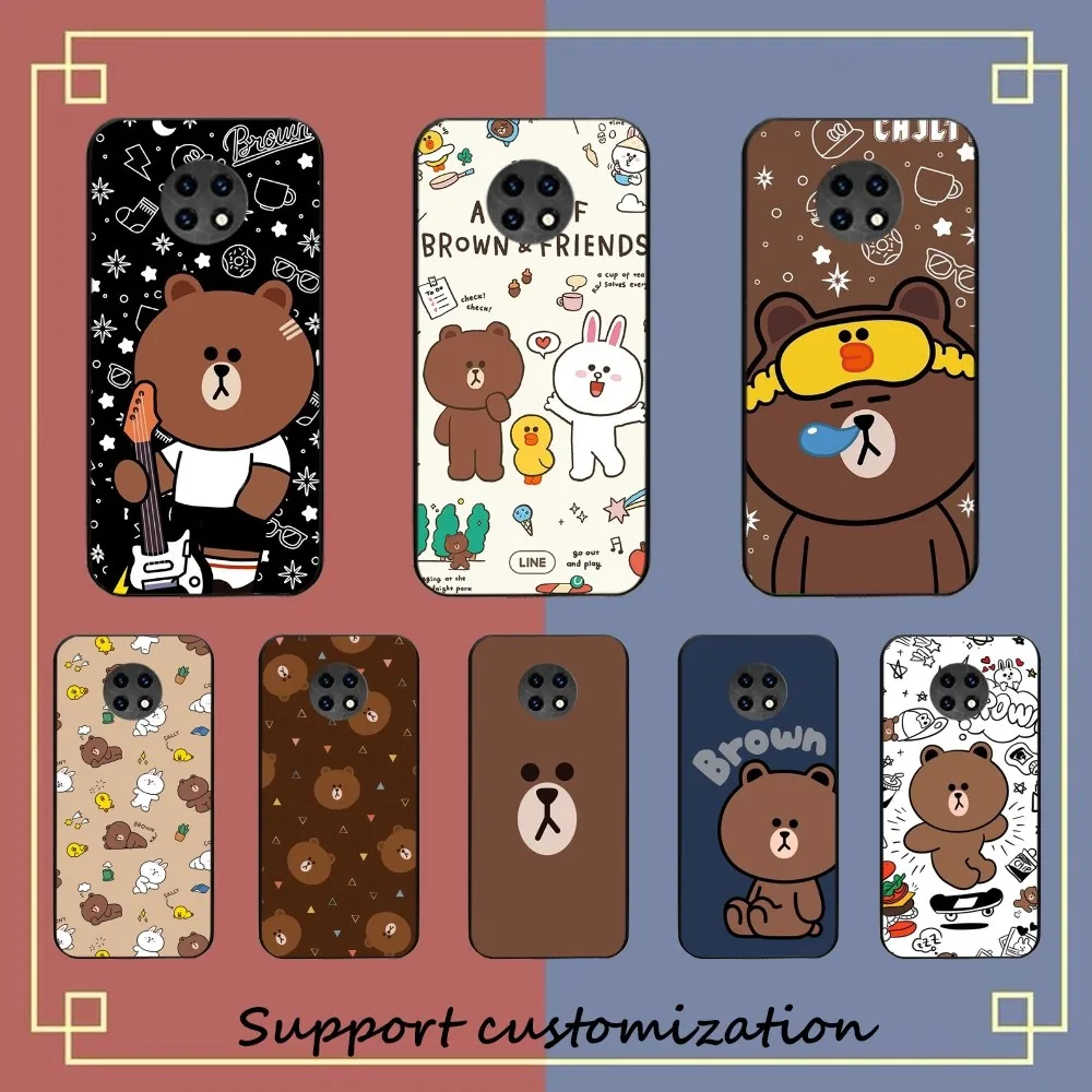 Korea Cute L-Line F-Friends B-Brown Phone Case For Redmi Note 4 X 5 A 6 7 8 T 9 9S 10 11 11S 11Epro Poco M3 pro