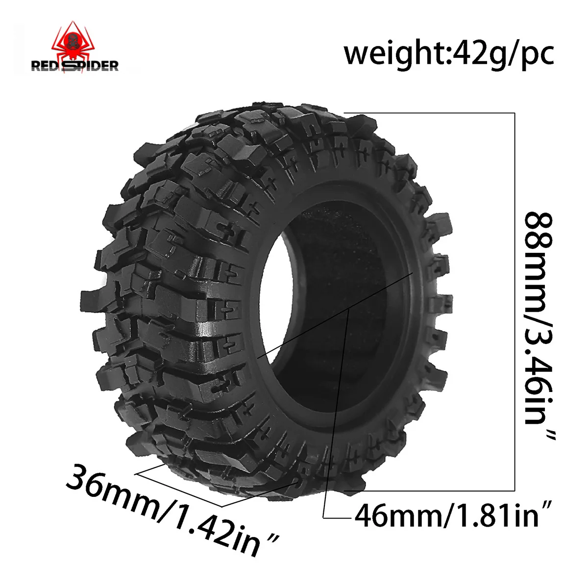 RS Red Spider 1/12 MJX H12P H12Y جهاز تحكم عن بعد 1/10 Rock Crawler، إطار بقطر 88 مم R270 #6