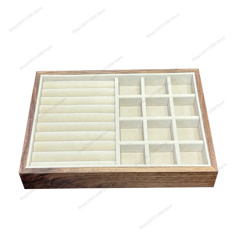 For Black Walnut Solid Wood Jewelry Box, Earrings Necklace Display Tray, Storage