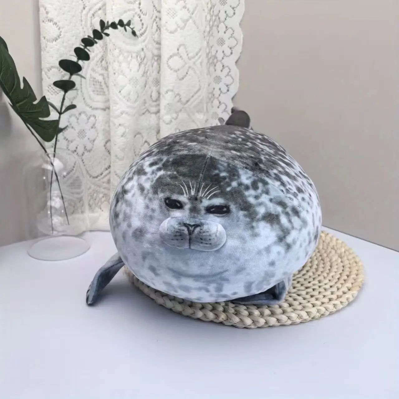 20cm Plush Blob Seal Pillow Mother with Four Kids Seal Chubby 3D Novelty Sea Lion Doll Stuffed Toy Pillow Gifts for Kids Girls