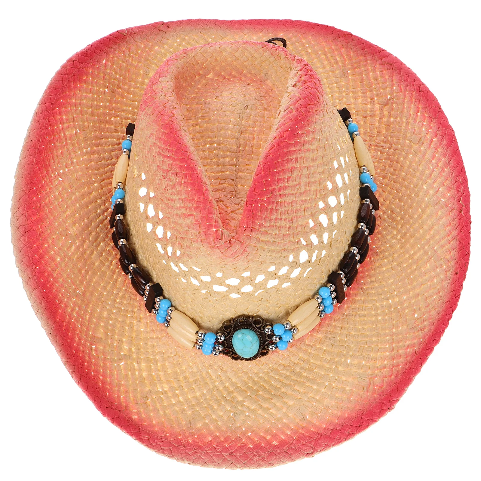 

Unisex Western Cowboy Sun Hat Breathable Straw Wide Brim Summer Beach Hiking Travel Outdoor Protective Cowgirl Hat