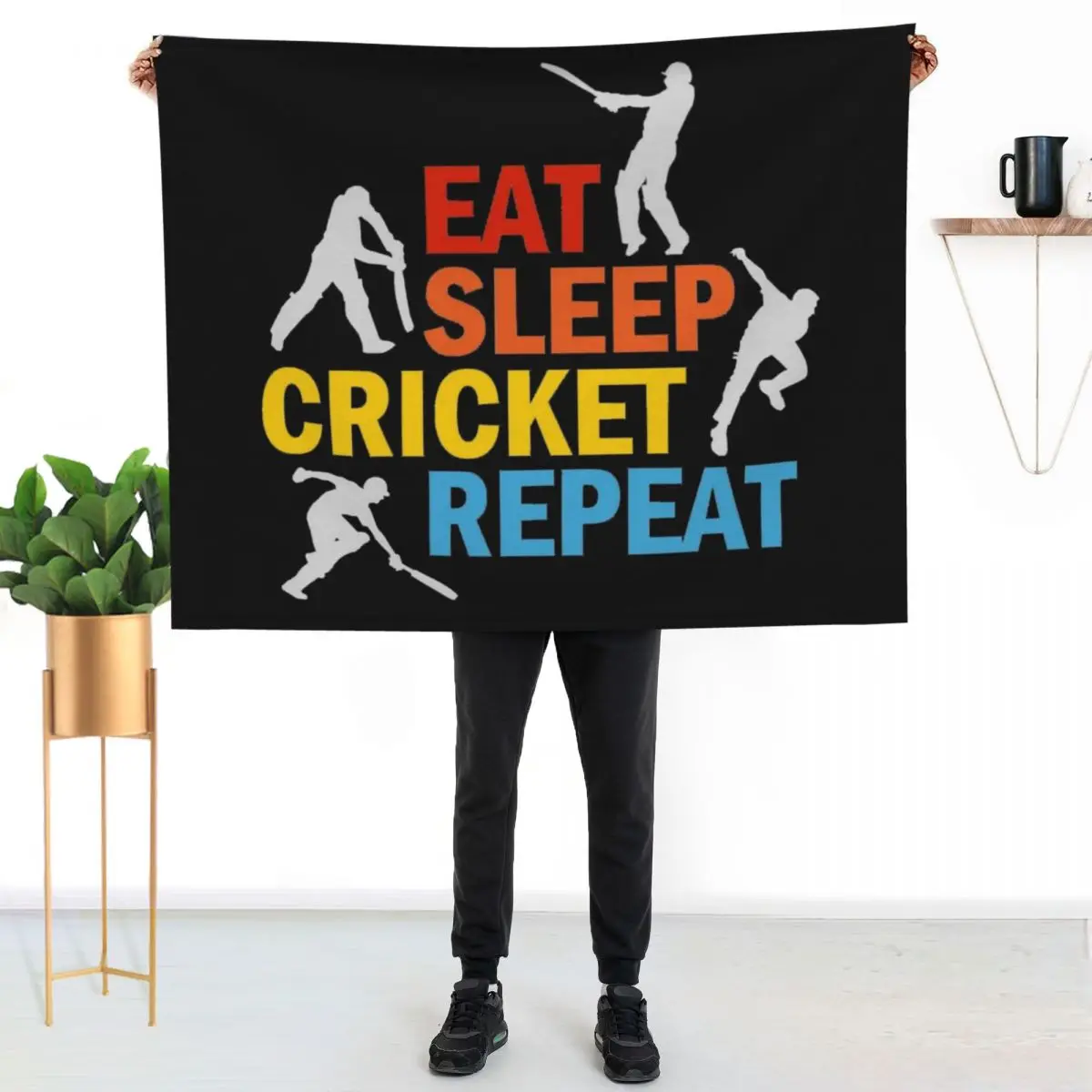 Eat, sleep cricket, repeat Throw Blanket Furrys Plaid Baby Fashion Sofas Multi-Purpose manga Blankets