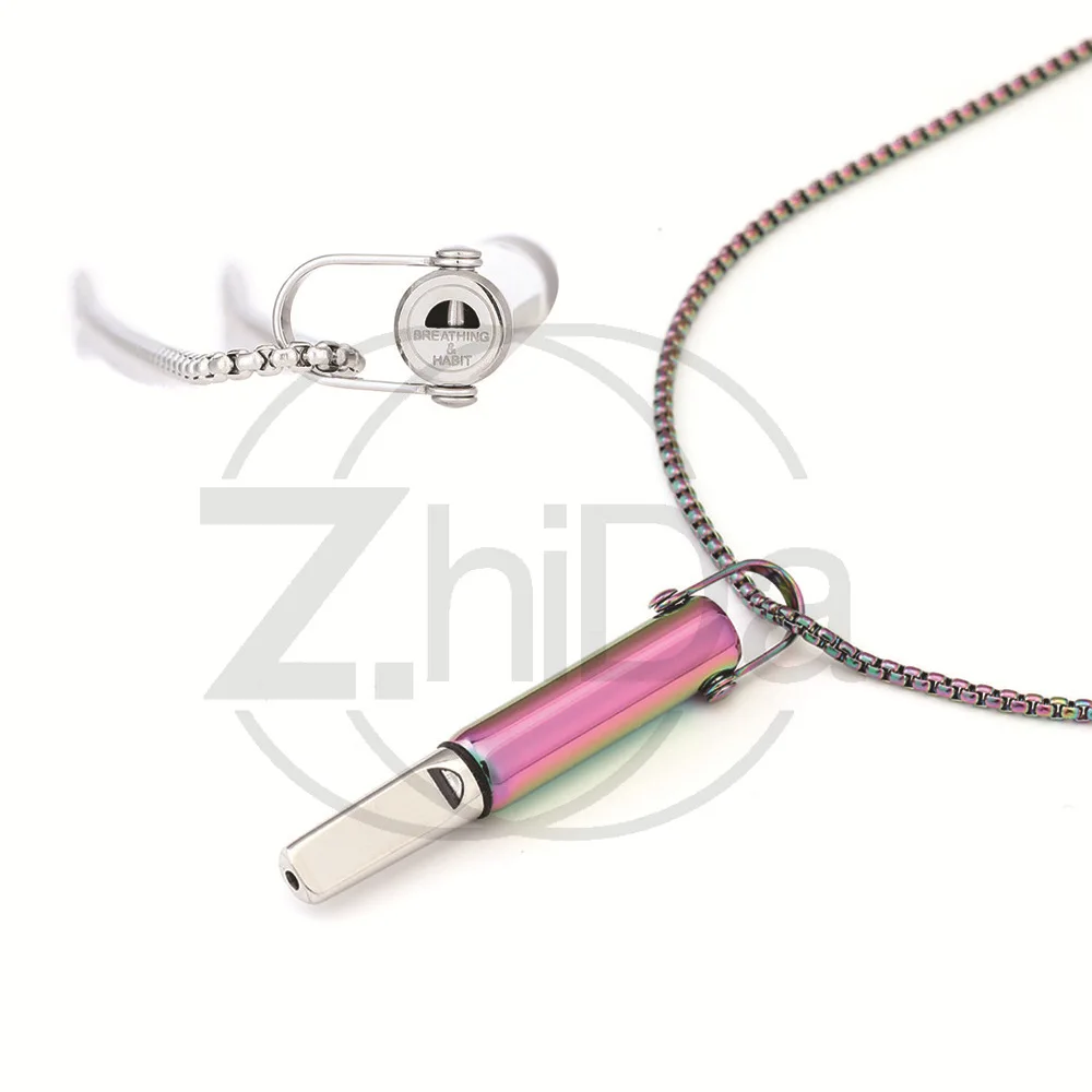Newly upgraded resistance respirator necklace whistle built-in cotton core yoga meditation aromatherapy stress relief mindfulnes