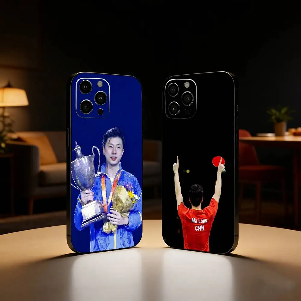 

Chinese table tennis player M-Ma Long Phone Case For iPhone17,16,15,14,13,12 Plus,Max Soft Silicone Black Cover