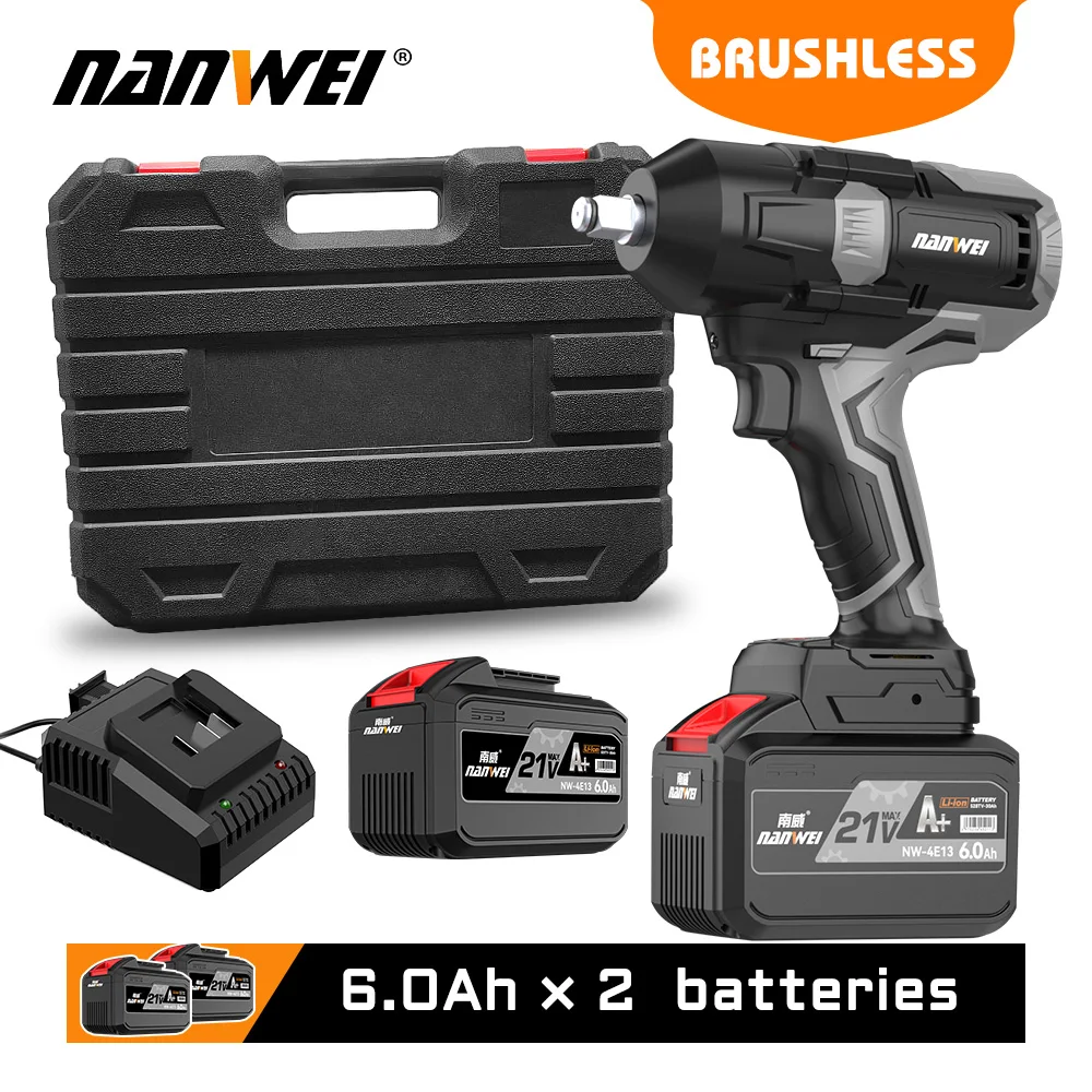 NANWEI Cordless Electric Wrench  Brushless Lithium Wrench 600N Super Torque Easy Removal Of Car Tires Industrial