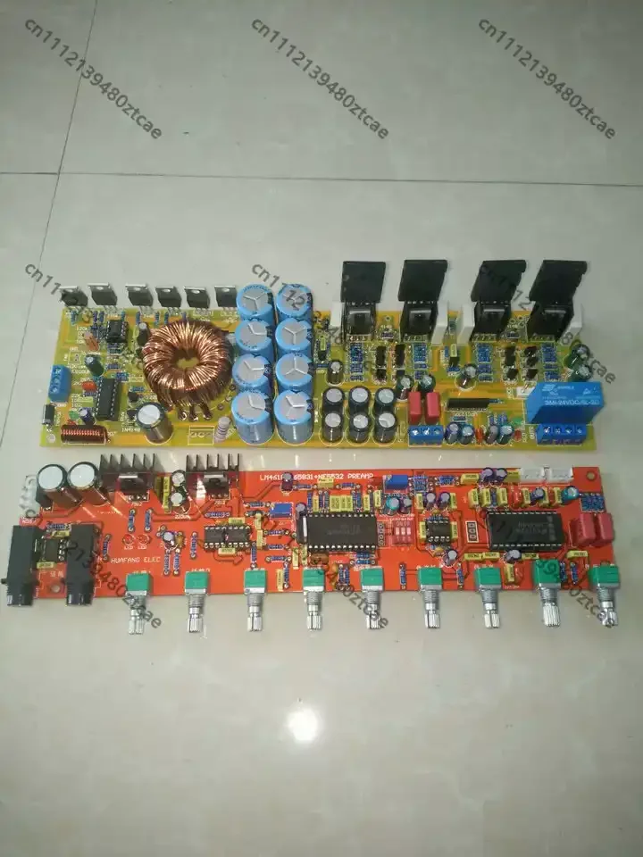 DC 12V Single Supply 2*100W Karaoke Amplifier Board Preamp Integrated Reverberation Portable KTV Home Car Audio DIY Parts