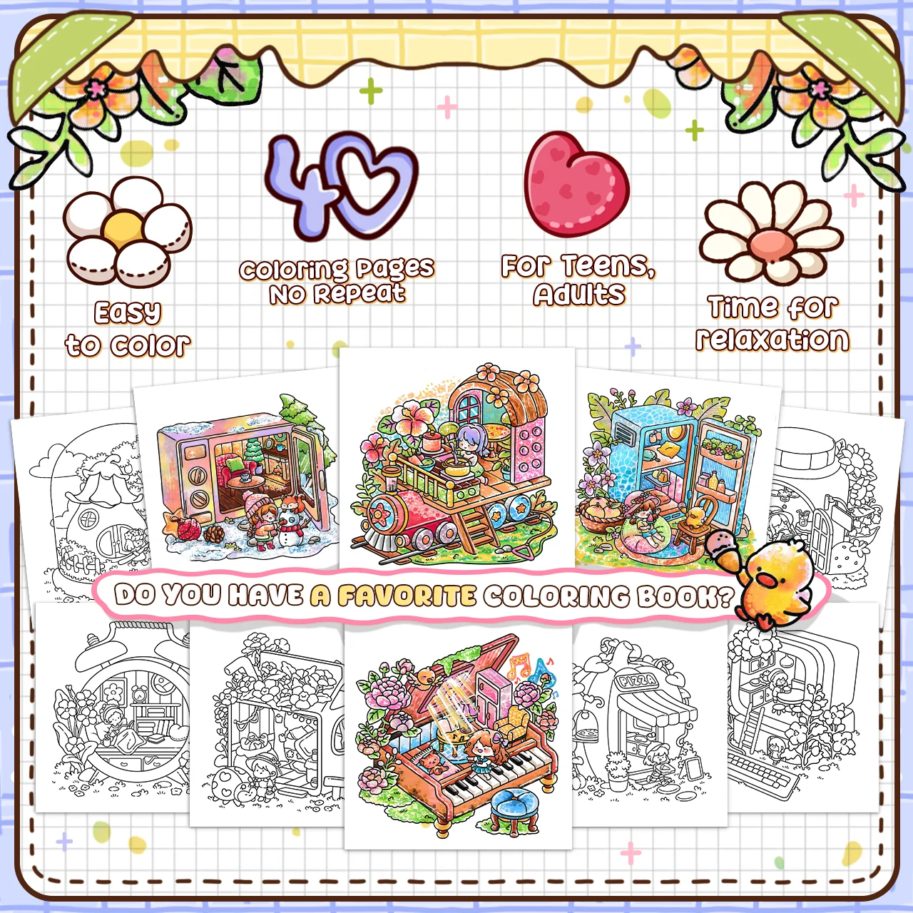 HYGGE NOOK: Adults and Teens Coloring Books Featuring Comfortable Places and Corners Relaxation Gifts for Family and Friends