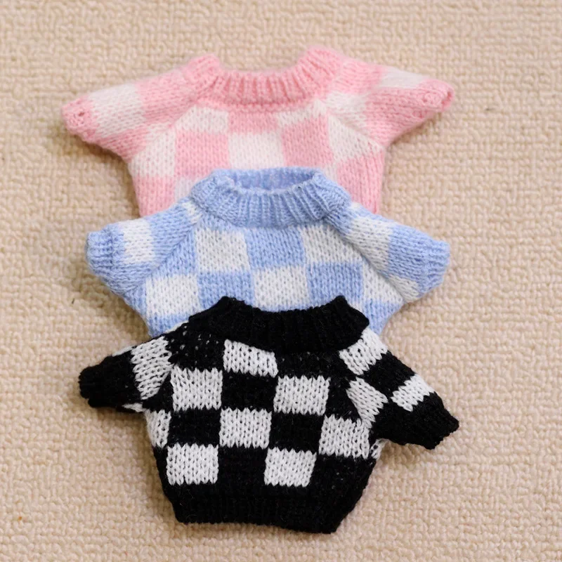 20cm Dolls Accessories Square Sweater Doll Clothes Cotton Doll Sweater Knitted Sweater Beautiful Brithday Gift for Friends