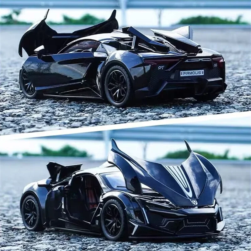 1:24 Lykan Hypersport Alloy Sports Car Model Diecast Metal Racing Vehicle Car Model Simulation Sound and Light Children Toy Gift