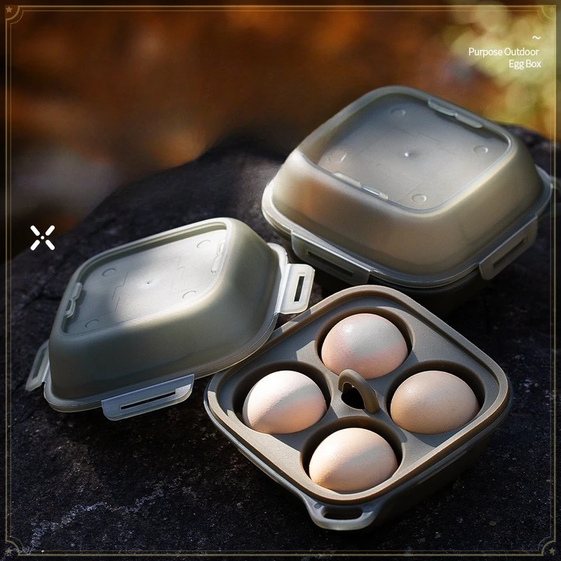 Boîte de rangement pour œufs 2 en 1, portable, antichoc, avec trou de suspension, design en silicone scellé, organisateur de rangement pour œufs pour la maison et l'extérieur
