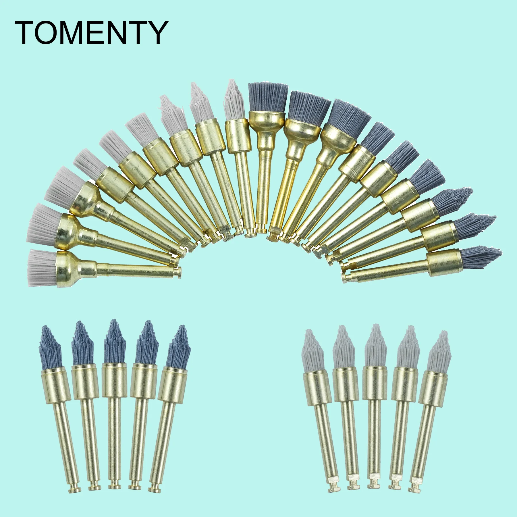 

9pcs/Bag Dental Polishing Brush RA Shank Aluminium Oxide Silicon Carbide Polishing Prophy Brush For Contra Angle Handpiece