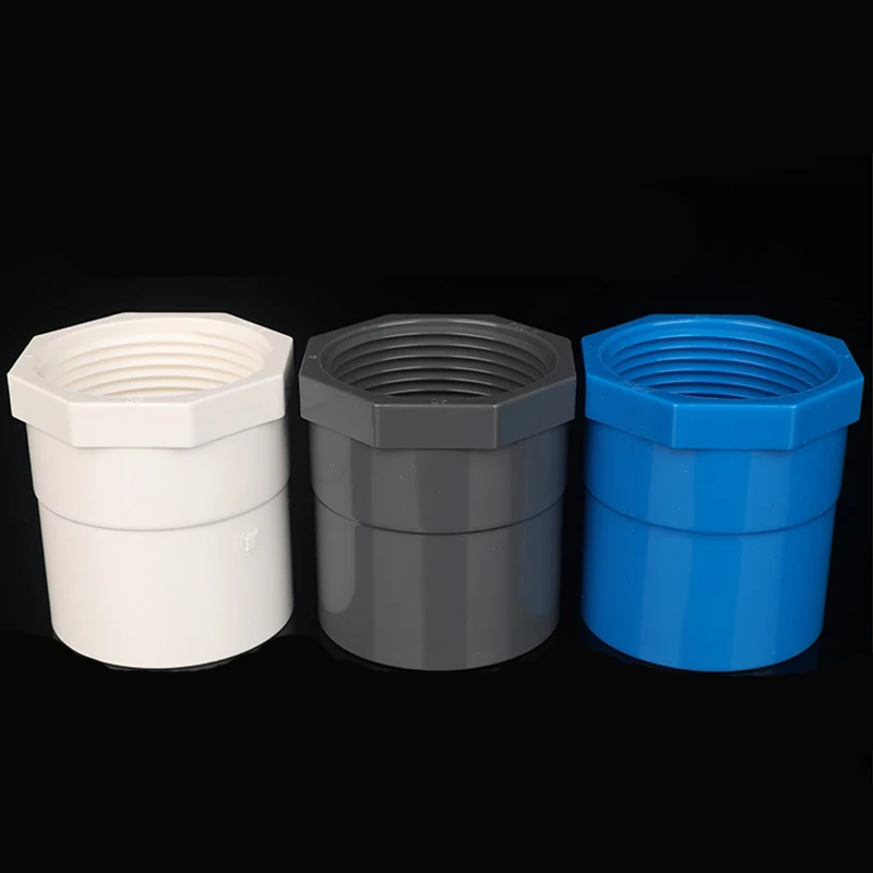 5Pcs/Lot 1/2''~3''PVC Female Thread Straight Connector Aquarium Water Supply Tube Joint Garden Irrigation Pipe Fittings