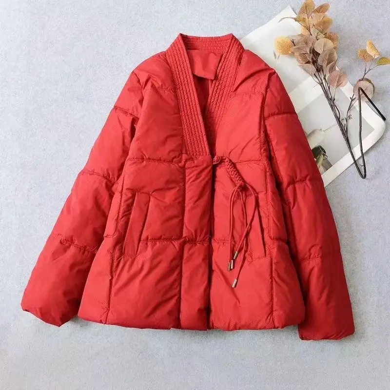 가을, 겨울 새로운 여성 다운 코튼 자켓 통근자 v 넥 오버 사이즈 코튼 자켓