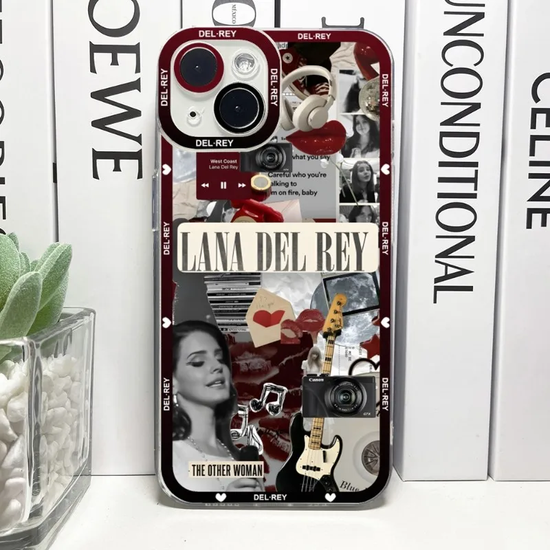 Lana Del Rey Phone Case Telefoon For IPhone 14ProMax 13 14 12 11 Pro Max Mini Transparent Angel Eyes Cover