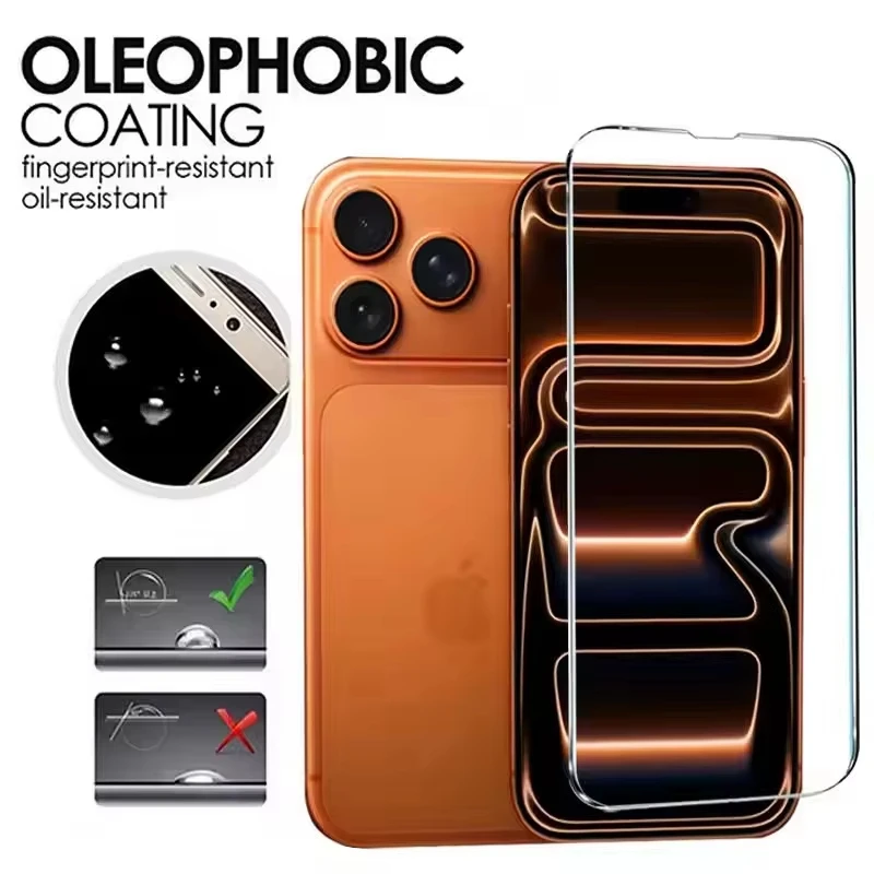 1-3 Piezas Vidrio Templado HD para iPhone 17 Pro Max Air 16 16e 15 14 13 12 11 Plus Mini X Xr Xs Max 17 Air 16e Película Protectora de Vidrio 5