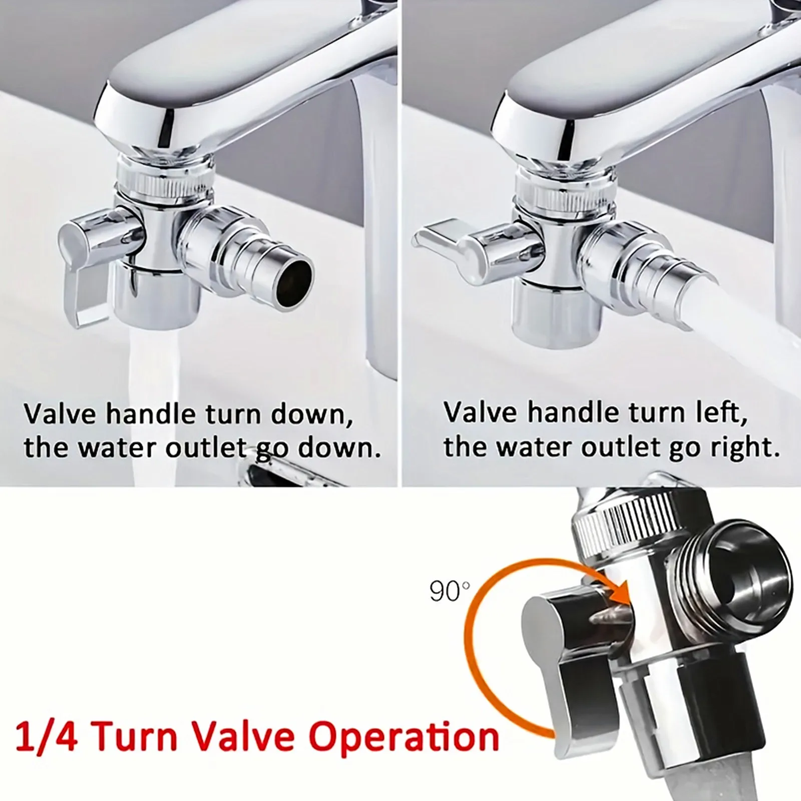 Faucet one in two out three way water separator M22/M24/G1/2 transfer washing machine shower switch water separator valve