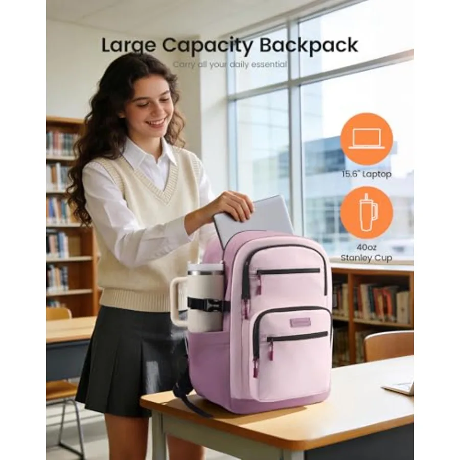 Cute Backpack for School, Girls and Teens, Water-Resistant 15.8