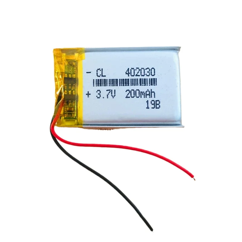 3.7V200mAh Li-polymer Battery 402030 Rechargeable Lithium Polymer Battery for Smart Bracelet Voice Recorder GPS Tablet PC Webcam