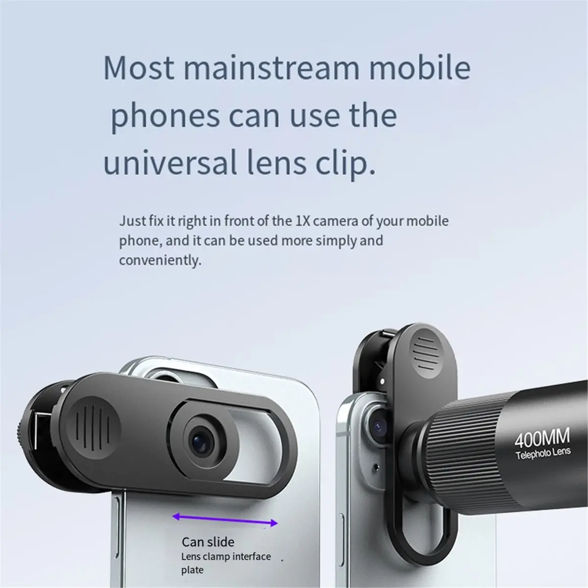 New Electronics Professional 17mm Mobile Phone Lens Clip with Adjustable Lens Position, Universal for Mobile Phones