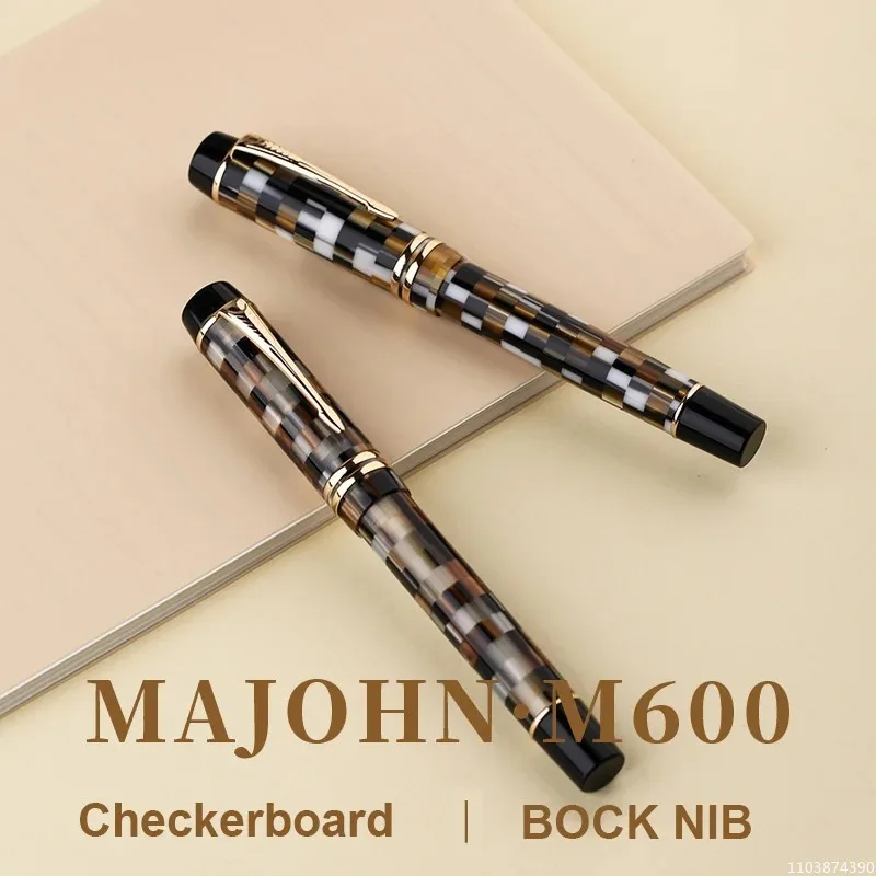 MAJOHN M600 Resin Fountain Pen with Converter Fine F 0.5mm Nib Metal Elegante Stationery School Supplies Calligraphy Ink Pens